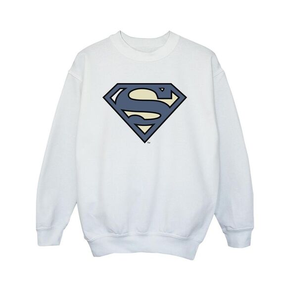 DC Comics Boys Superman Indigo Blue Logo Sweatshirt / White